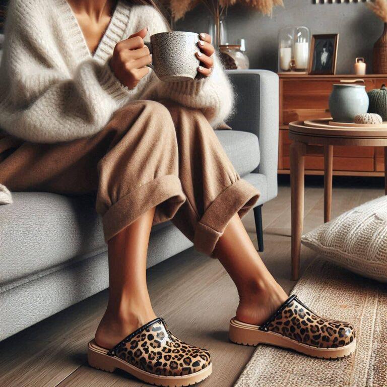 Tasman Speckles Leopard Print Clog Slippers