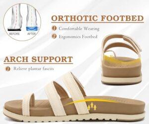 KuaiLu Womens Slides Sandals With Plantar Fasciitis Review