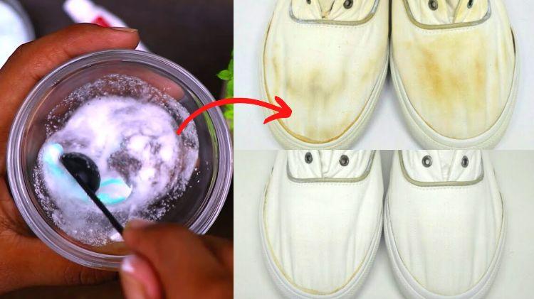 How To Take Out Yellow Stains On White Shoes
