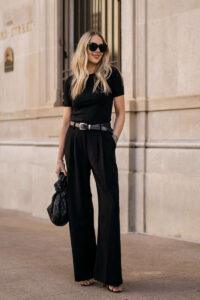 How To Wear Black Wide Leg Trousers