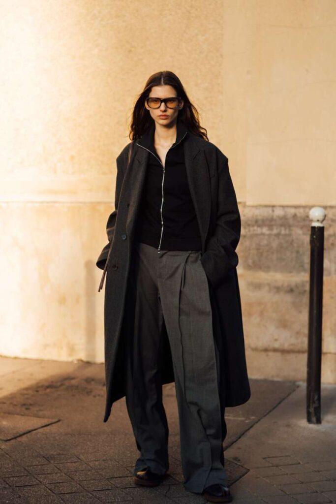 What To Wear With Grey Wide Leg Trousers