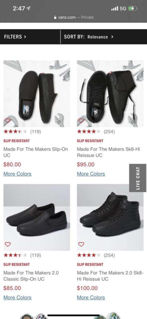Are Vans Non Slip Shoes For Work