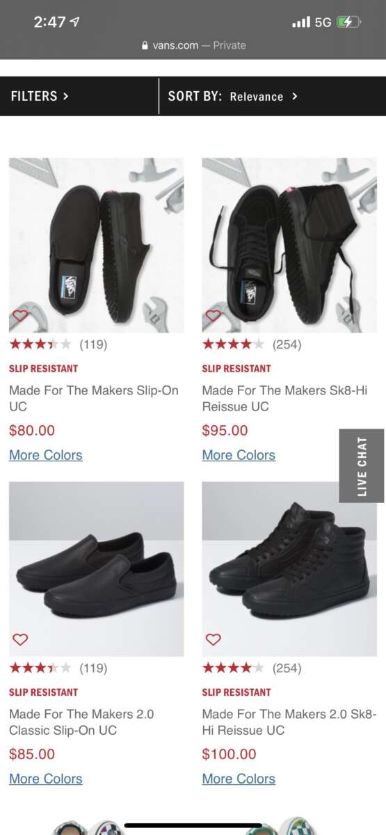 Are Vans Non Slip Shoes For Work